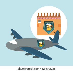 Beer industry concept  and delivery icons design, vector illustration 10 eps graphic.