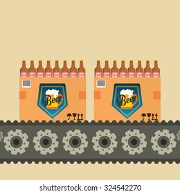 Beer industry concept  and delivery icons design, vector illustration 10 eps graphic.