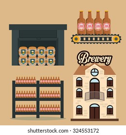 Beer industry concept  and delivery icons design, vector illustration 10 eps graphic.