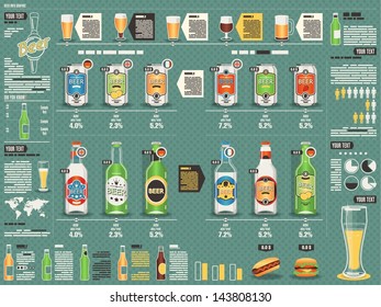 Beer info graphic,vector background 