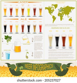 Beer infographics, set elements, for creating your own infographics. Vector illustration