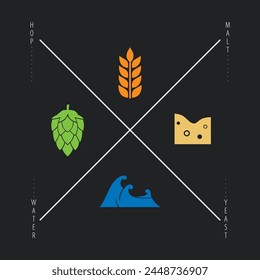 beer ingredient icon in simple graphic
