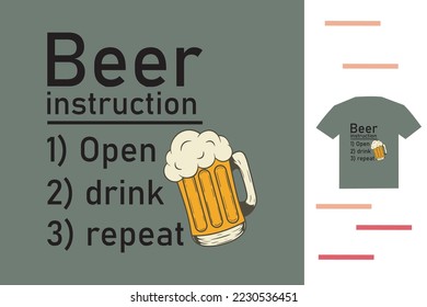 Beer instruction t shirt design 