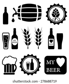 beer isolated objects set on white background