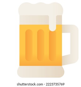 Cerveza aislada en fondo blanco, ilustración, icono, elemento