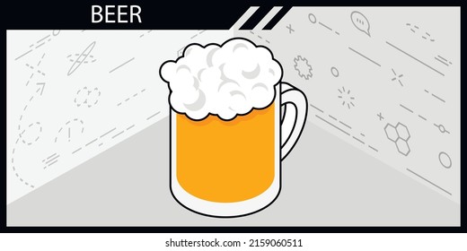 Beer isometric design icon. Vector web illustration. 3d colorful concept