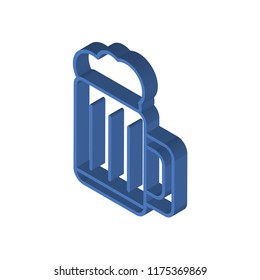 Beer isometric left top view 3D icon