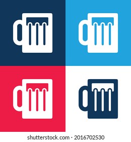 Beer Jar azul y rojo cuatro colores conjunto de iconos mínimo