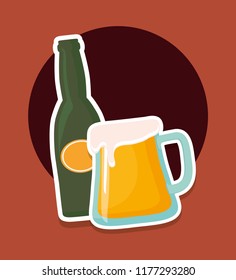 beer jar and bottle beverage icon