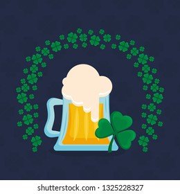 beer jar with clover leaf