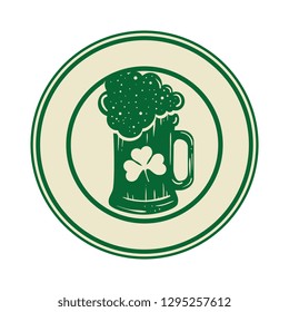 beer jar with clover seal