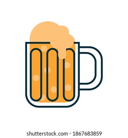 beer jar drink flat style icon vector illustration design