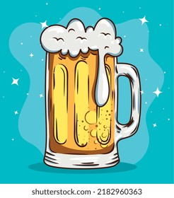beer jar drink with foam