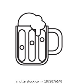 beer jar drink line style icon vector illustration design