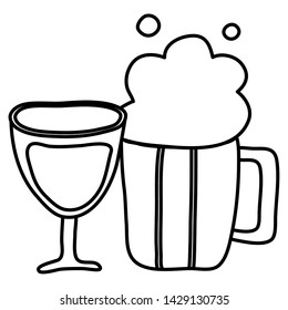 beer jar drink with wine cup