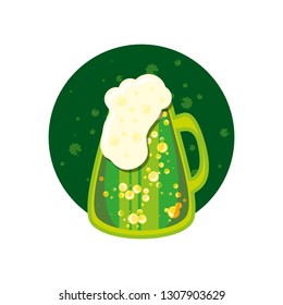 beer in jar with frame circle