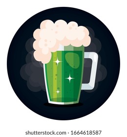 beer jar in frame circular vector illustration designicon