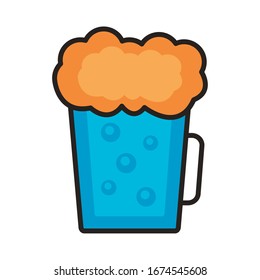 beer jar glass line and fill style icon vector illustration design