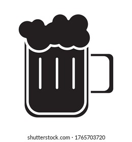 beer jar glass silhouette style icon vector illustration design
