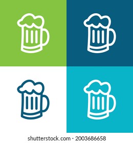 Beer Jar Hand Drawn Outline Flat four color minimal icon set