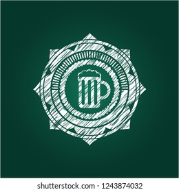 beer jar icon with chalkboard texture