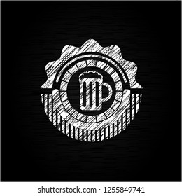 beer jar icon drawn on blackboard