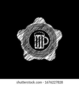 beer jar icon drawn on a chalkboard