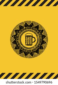 beer jar icon grunge warning sign emblem. Vector Illustration. Detailed.