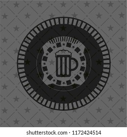 beer jar icon inside black badge
