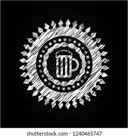 beer jar icon inside chalk emblem