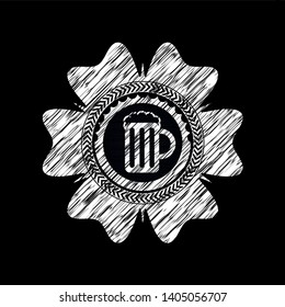 beer jar icon inside chalk emblem