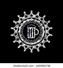 beer jar icon inside chalk emblem