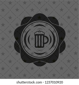 beer jar icon inside dark emblem