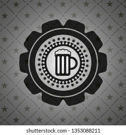 beer jar icon inside dark emblem