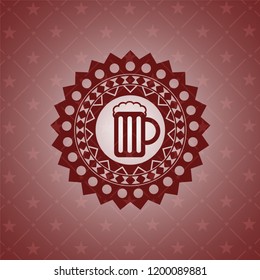 beer jar icon inside red icon or emblem