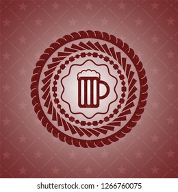 beer jar icon inside red emblem