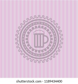 beer jar icon inside retro style pink emblem