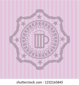 beer jar icon inside retro style pink emblem