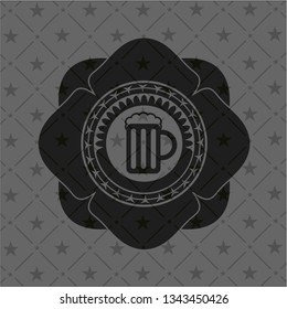 beer jar icon inside retro style black emblem