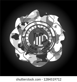 beer jar icon on grey camo pattern