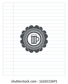 beer jar icon pencil effect. Vector Illustration. Detailed.