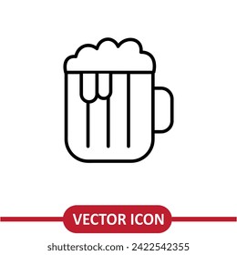 Beer jar icon simple flat trendy style illustration on white background.