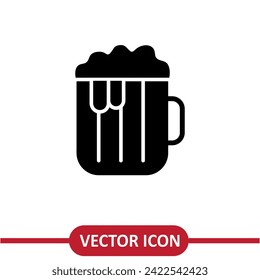 Beer jar icon simple flat illustration on white background..eps