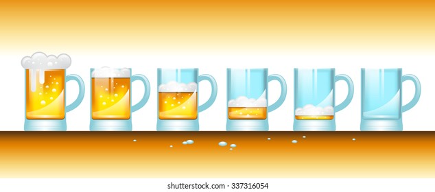 Beer jar sleek icon in vary quantity