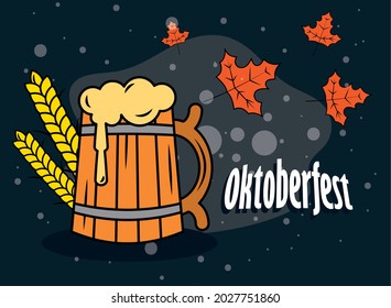 beer jar wooden oktoberfest celebration