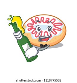 With beer jelly donut mascot cartoon