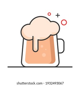 Beer jug icon. Flat style. Isolated on white background. 