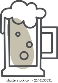 Beer jug, illustration, vector on a white background.