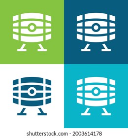 Beer Keg Flat four color minimal icon set