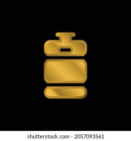 Beer Keg gold plated metalic icon or logo vector